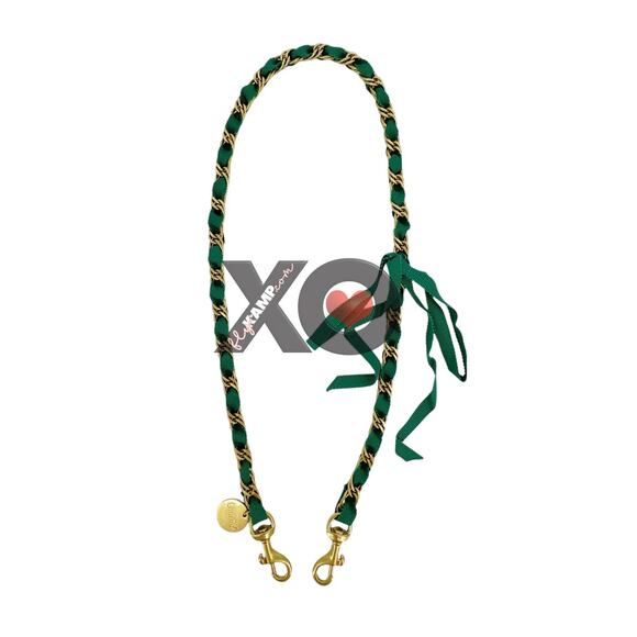 Clare V Handbags - CLARE V. Shoulder Strap in Fern Grosgrain Chain